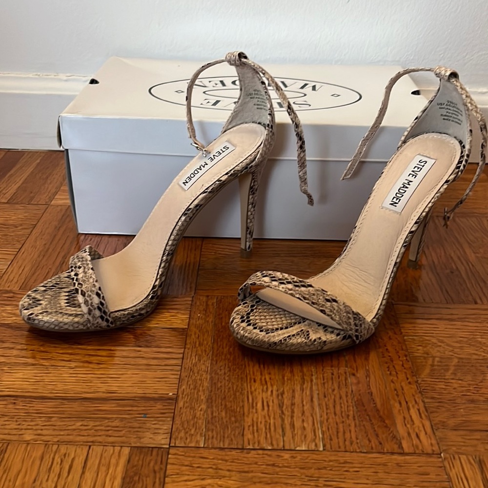 Stecy Natural Snake Women's Heels | by Steve Madden